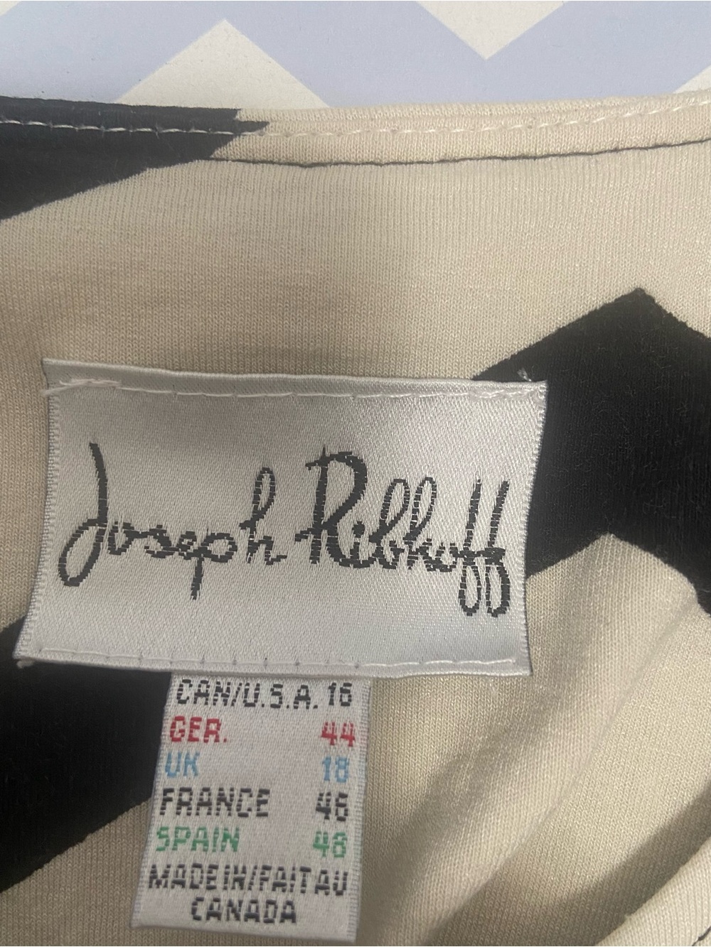 Joseph Ribkoff Black and White Geometric Zip Jacket - Picture 7 of 9